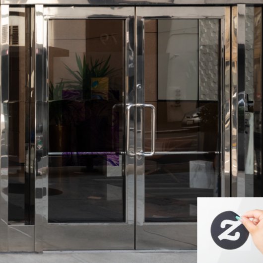 Abstracte kunst met smeltlava raamsticker (Kantoordeur)