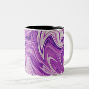 Abstracte kunst met smeltlava tweekleurige koffiemok