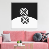 Abstracte kunst met spiralen in zwart-wit canvas afdruk (Insitu (Woonkamer))