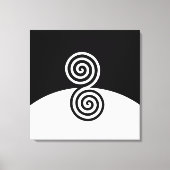 Abstracte kunst met spiralen in zwart-wit canvas afdruk (Voorkant)