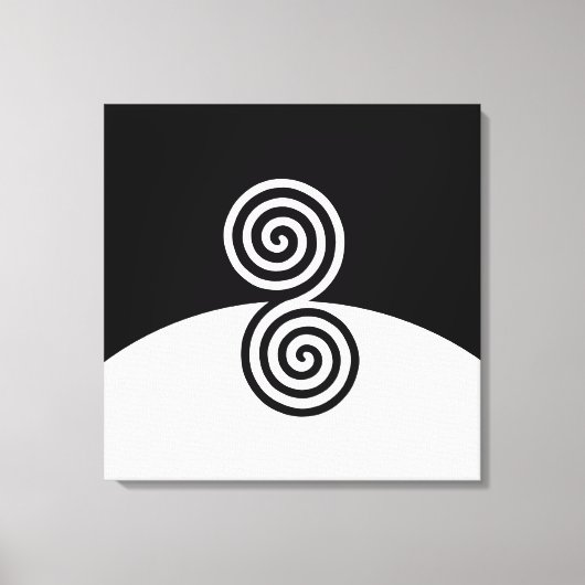 Abstracte kunst met spiralen in zwart-wit canvas afdruk (Voorkant)