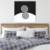 Abstracte kunst met spiralen in zwart-wit canvas afdruk (Insitu (Slaapkamer))