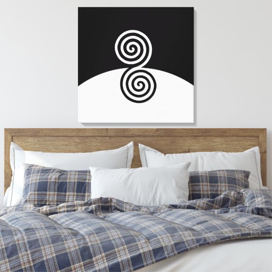 Abstracte kunst met spiralen in zwart-wit canvas afdruk (Insitu (Slaapkamer))