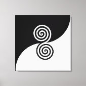 Abstracte kunst met spiralen in zwart-wit canvas afdruk (Voorkant)