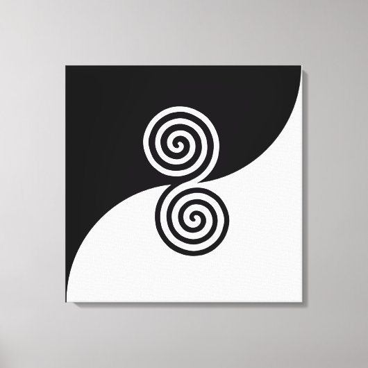 Abstracte kunst met spiralen in zwart-wit canvas afdruk (Voorkant)
