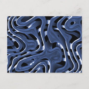 Abstracte kunst met Swiryly Blue Chrome Briefkaart