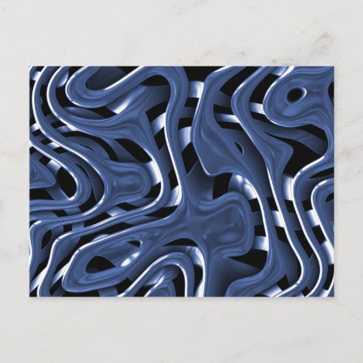 Abstracte kunst met Swiryly Blue Chrome Briefkaart (Voorkant)