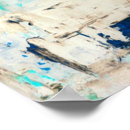 abstracte kunst met tegenovergestelde Turquoise Poster (Hoek)
