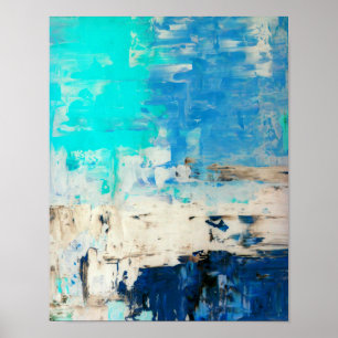 abstracte kunst met tegenovergestelde Turquoise Poster