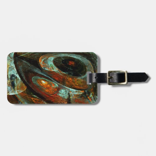 Abstracte kunst met tijdsverdeling bagagelabel (Voorkant horizontaal)