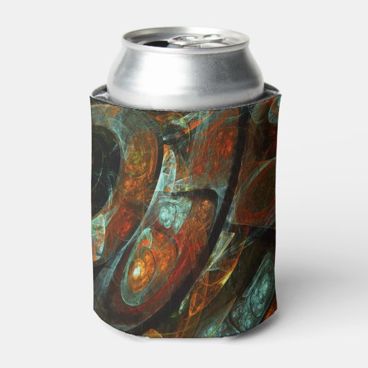 Abstracte kunst met tijdsverdeling blikjeskoeler (Blikje Voorkant)