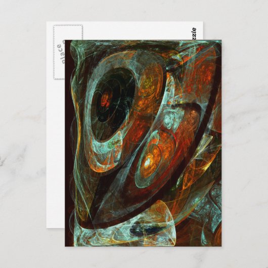 Abstracte kunst met tijdsverdeling briefkaart (Voorkant / Achterkant)