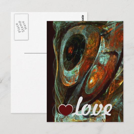 Abstracte kunst met tijdsverdeling briefkaart (Voorkant / Achterkant)