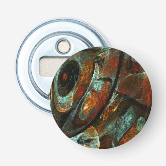 Abstracte kunst met tijdsverdeling button flesopener (Voorkant)