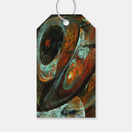 Abstracte kunst met tijdsverdeling cadeaulabel (Voorkant)