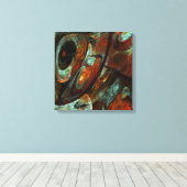 Abstracte kunst met tijdsverdeling canvas afdruk (Insitu (Houten vloer))