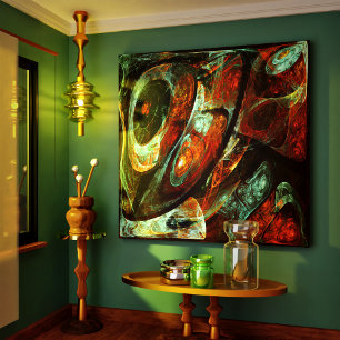 Abstracte kunst met tijdsverdeling canvas afdruk