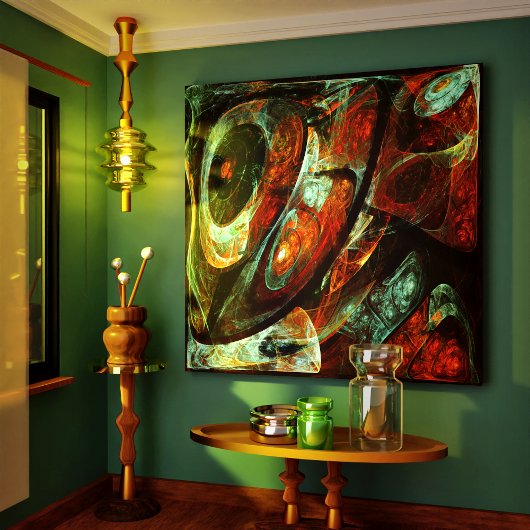 Abstracte kunst met tijdsverdeling canvas afdruk
