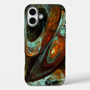 Abstracte kunst met tijdsverdeling iPhone 16 plus hoesje