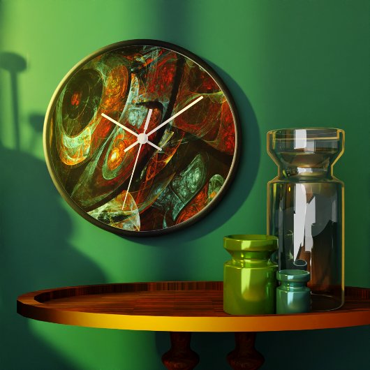 Abstracte kunst met tijdsverdeling grote klok