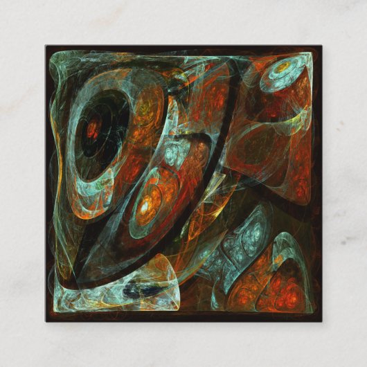 Abstracte kunst met tijdsverdeling informatiekaartje (Voorkant)