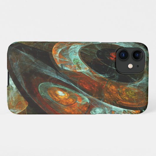 Abstracte kunst met tijdsverdeling iPhone hoesje (Achterkant horizontaal)