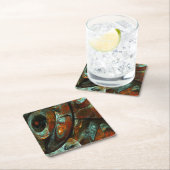 Abstracte kunst met tijdsverdeling kartonnen onderzetters (Insitu)