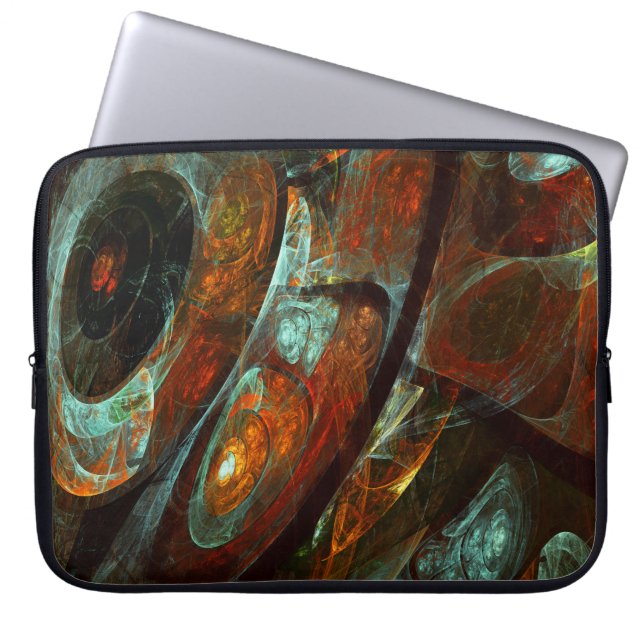 Abstracte kunst met tijdsverdeling laptop sleeve (Voorkant)