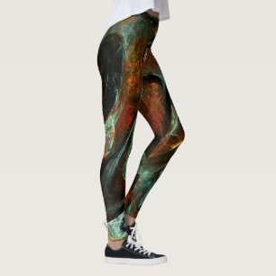 Abstracte kunst met tijdsverdeling leggings
