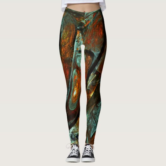 Abstracte kunst met tijdsverdeling leggings (Voorkant)