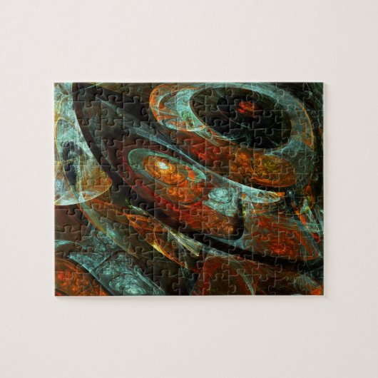 Abstracte kunst met tijdsverdeling legpuzzel (Horizontaal)