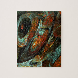 Abstracte kunst met tijdsverdeling legpuzzel