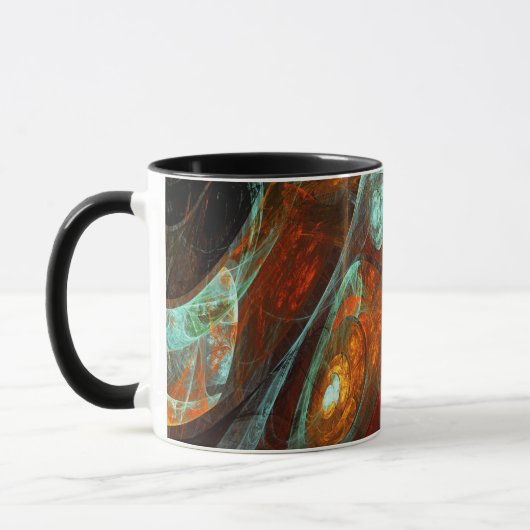 Abstracte kunst met tijdsverdeling mok (Links)
