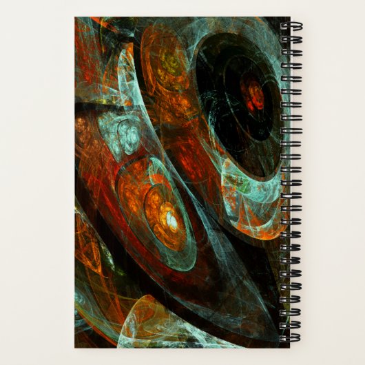 Abstracte kunst met tijdsverdeling notitieboek (Achterkant)