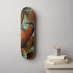 Abstracte kunst met tijdsverdeling persoonlijk skateboard