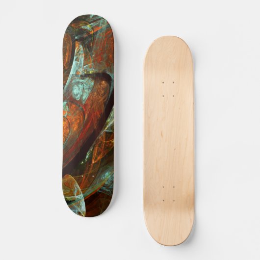 Abstracte kunst met tijdsverdeling persoonlijk skateboard (Voorkant)