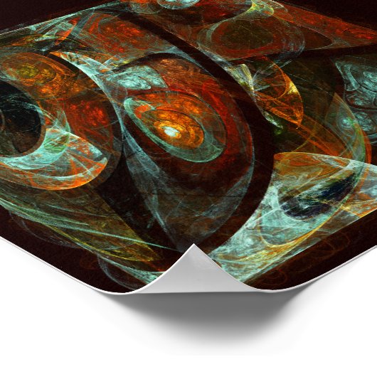 Abstracte kunst met tijdsverdeling poster (Hoek)