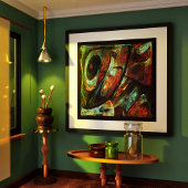 Abstracte kunst met tijdsverdeling poster