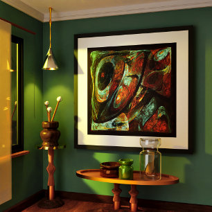 Abstracte kunst met tijdsverdeling poster