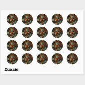 Abstracte kunst met tijdsverdeling ronde sticker (Vel)