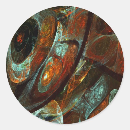 Abstracte kunst met tijdsverdeling ronde sticker (Voorkant)