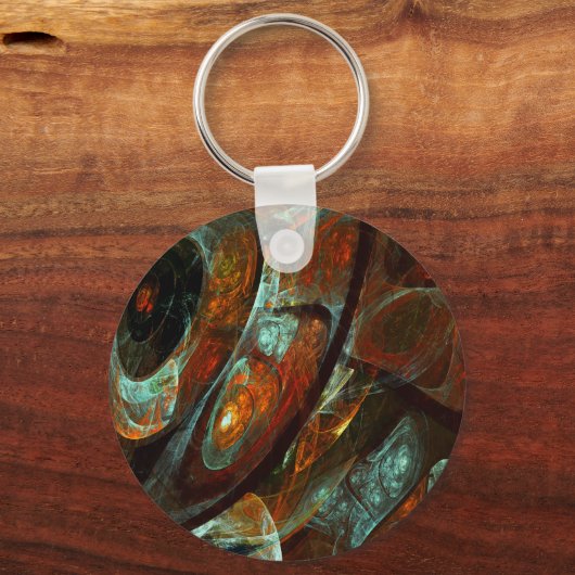 Abstracte kunst met tijdsverdeling sleutelhanger (Voorkant)