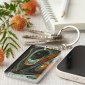 Abstracte kunst met tijdsverdeling sleutelhanger (Voorkant Rechts)