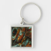 Abstracte kunst met tijdsverdeling sleutelhanger (Voorkant)