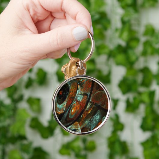 Abstracte kunst met tijdsverdeling sleutelhanger (Hand)