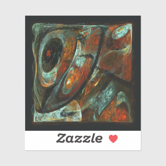 Abstracte kunst met tijdsverdeling sticker (Vel)