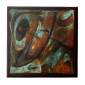 Abstracte kunst met tijdsverdeling tegeltje (Voorkant)