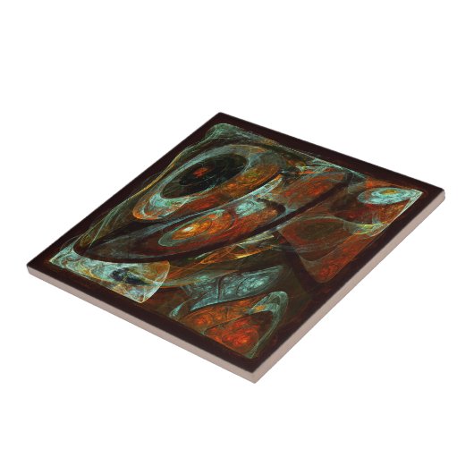 Abstracte kunst met tijdsverdeling tegeltje (Zijkant)