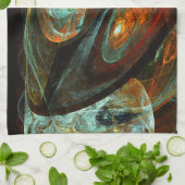 Abstracte kunst met tijdsverdeling theedoek (Gevouwen)