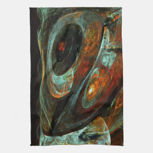 Abstracte kunst met tijdsverdeling theedoek (Verticaal)